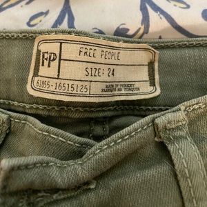 Free People Olive Green Distressed Denim size 24